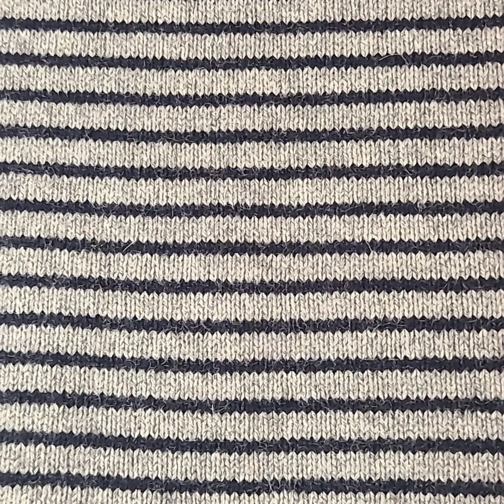 J. Crew men's striped V-neck sweater vest cotton cashmere blend Gray Navy Size L